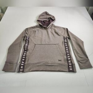 Under Armour Featherweight Loose Fleece Hoody Size Small  Gray W Light Purple